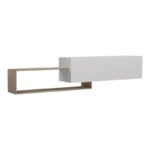 Έπιπλο τηλεόρασης επιτοίχιο Olande pakoworld sonoma-λευκό 210x35x48εκ - Image 3