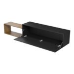 Έπιπλο τηλεόρασης επιτοίχιο Olande pakoworld oak-μαύρο 210x35x48εκ - Image 2