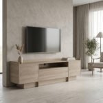 Έπιπλο τηλεόρασης Derden pakoworld sonoma 197x38x58εκ