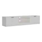 Έπιπλο τηλεόρασης Lemardo pakoworld λευκό 180x40x40εκ - Image 3
