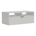 Τραπέζι σαλονιού Lemardo pakoworld λευκό 100x50x40εκ - Image 3