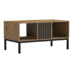 Τραπέζι σαλονιού Delanka pakoworld oak-μαύρο 92x50x46εκ - Image 2