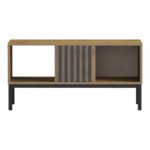 Τραπέζι σαλονιού Delanka pakoworld oak-μαύρο 92x50x46εκ - Image 3