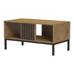 Τραπέζι σαλονιού Delanka pakoworld oak-μαύρο 92x50x46εκ - Image 4