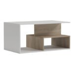 Τραπέζι σαλονιού Kelena pakoworld sonoma-λευκό 90x51x43εκ - Image 2
