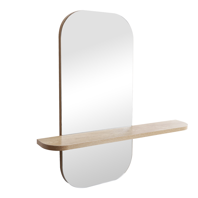 233-000054 Καθρέπτης Lunaria pakoworld MDF σε φυσική απόχρωση 60x11.5x60εκ - Image 1