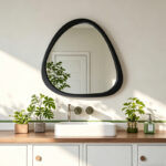 Καθρέπτης Ione pakoworld μαύρο MDF 55x2,5x60 εκ - Image 2
