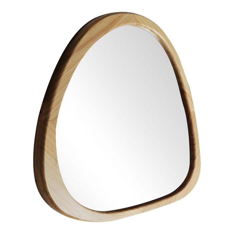 233-000065 Καθρέπτης Ione pakoworld MDF σε φυσική απόχρωση 55x2,5x60 εκ - Image 1