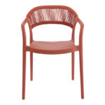 Πολυθρόνα Ankara pakoworld στοιβαζόμενη pp-pe rattan σε terracotta απόχρωση 54x55.5x77εκ - Image 5