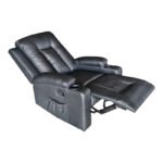 Πολυθρόνα relax με μηχανισμό massage Gessel pakoworld PU σε μαύρη απόχρωση 80x90x98εκ - Image 2