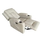 Πολυθρόνα relax με μηχανισμό massage Gessel pakoworld μπεζ ύφασμα 80x90x98εκ - Image 2
