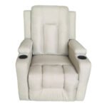 Πολυθρόνα relax με μηχανισμό massage Gessel pakoworld μπεζ ύφασμα 80x90x98εκ - Image 3