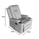 Πολυθρόνα relax με μηχανισμό massage Gessel pakoworld μπεζ ύφασμα 80x90x98εκ - Image 5