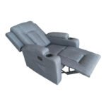 Πολυθρόνα relax με μηχανισμό massage Gessel pakoworld ανθρακί ύφασμα 80x90x98εκ - Image 2