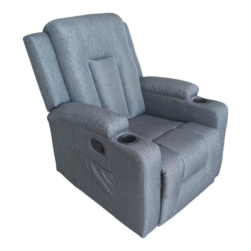 331-000014 Πολυθρόνα relax με μηχανισμό massage Gessel pakoworld ανθρακί ύφασμα 80x90x98εκ - Image 1