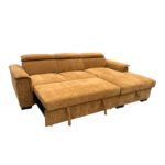Γωνιακός καναπές-κρεβάτι Lemance pakoworld αριστερή γωνία με camel ύφασμα 251x168x82εκ - Image 2