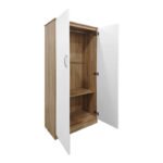 Ντουλάπα δίφυλλη Athos pakoworld σε sonoma-λευκή απόχρωση 80x42x180εκ - Image 2