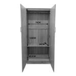 Ντουλάπα δίφυλλη Athos pakoworld σε sonoma-λευκή απόχρωση 80x42x180εκ - Image 6