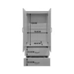 Ντουλάπα δίφυλλη με 2 συρτάρια Alvia pakoworld sonoma 80x51.5x180εκ - Image 5