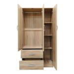 Ντουλάπα πεντάφυλλη με πατάρι Athos pakoworld sonoma 170x42x240εκ - Image 3