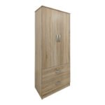 Ντουλάπα πεντάφυλλη με πατάρι Athos pakoworld sonoma 170x42x240εκ - Image 4