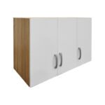 Ντουλάπα πεντάφυλλη με πατάρι Athos pakoworld sonoma-λευκή 170x42x240εκ - Image 6