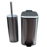 Σετ καλάθι μπάνιου ορθογώνιο inox 6 λίτρα soft close με πιγκάλ inox 27x25x27 cm  Eurocasa