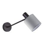 SE21-BL-22-SH2 ADEPT BLACK WALL LAMP GREY SHADE+