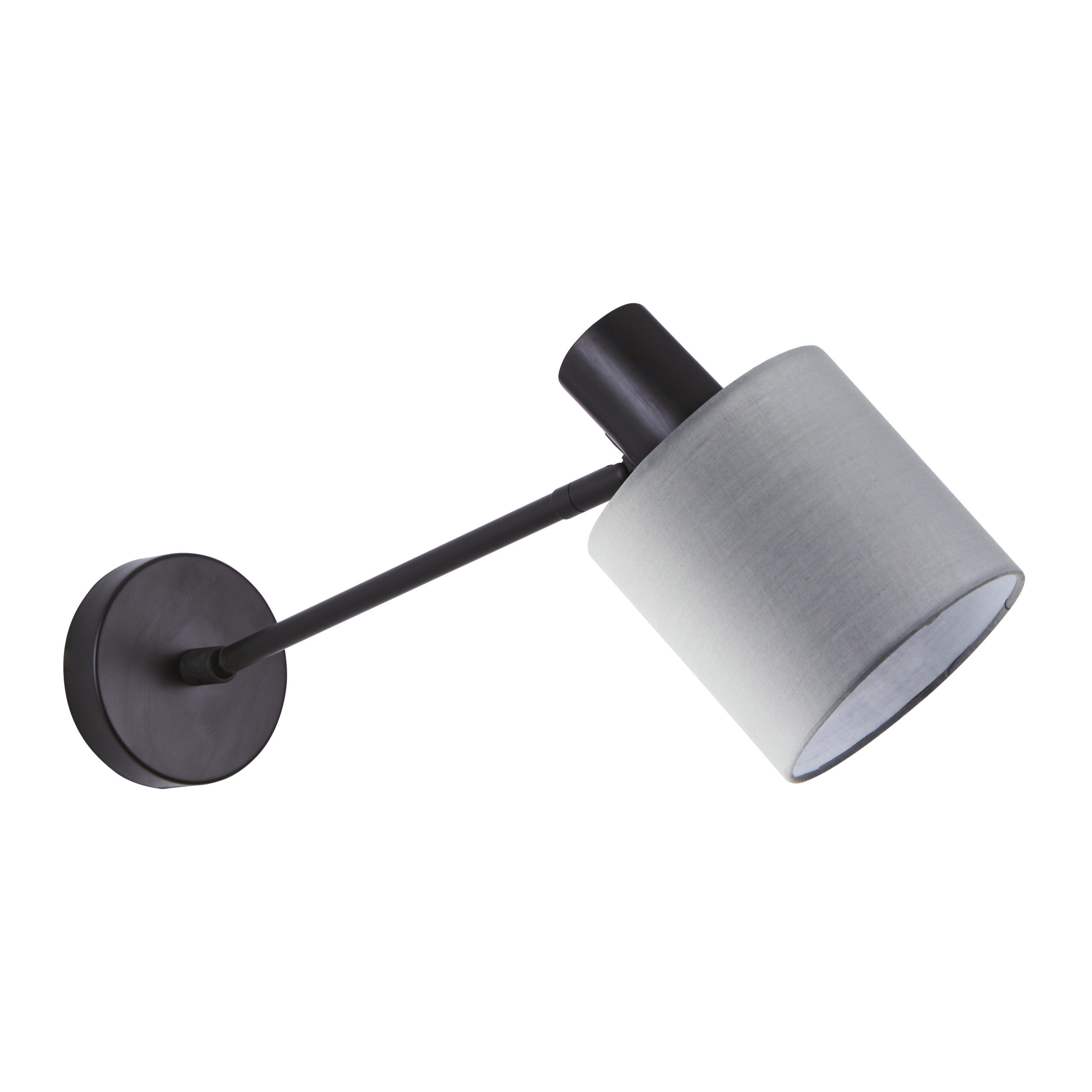 77-8320 SE21-BL-22-SH2 ADEPT BLACK WALL LAMP GREY SHADE+ - Image 1
