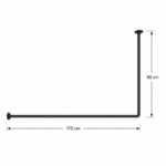 170x80cm Ø22mm black βραχίονας μπάνιου γωνιακός MRShome - Image 3