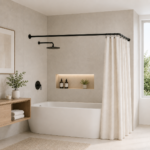 170x80cm Ø22mm black βραχίονας μπάνιου γωνιακός MRShome - Image 2