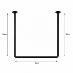 170x80cm Ø22mm black βραχίονας μπάνιου γωνιακός MRShome - Image 4