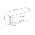 Μπουφές Capri Megapap χρώμα καρυδί milano 146x45x76,5εκ. - Image 6