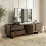 Έπιπλο τηλεόρασης Capri Megapap χρώμα καρυδί milano 180x45x55εκ. - Image 2