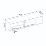 Έπιπλο τηλεόρασης Capri Megapap χρώμα sapphire oak 180x45x55εκ. - Image 5