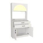 Έπιπλο κουζίνας με LED Sardes Megapap χρώμα λευκό 90x40x180εκ. - Image 7