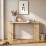 Κονσόλα Mendoza Megapap χρώμα sapphire oak - travertine 130,8x35x76,8εκ. - Image 2