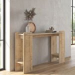 Κονσόλα Mendoza Megapap χρώμα sapphire oak - travertine 130,8x35x76,8εκ. - Image 5