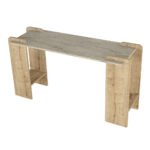 Κονσόλα Mendoza Megapap χρώμα sapphire oak - travertine 130,8x35x76,8εκ. - Image 7