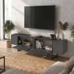 Έπιπλο τηλεόρασης Orontes Megapap χρώμα ανθρακί 180x29,6x50εκ. - Image 3