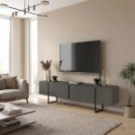 Έπιπλο τηλεόρασης Orontes Megapap χρώμα ανθρακί 180x29,6x50εκ. - Image 6