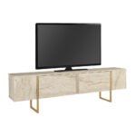 Έπιπλο τηλεόρασης Orontes Megapap χρώμα travertine - χρυσό 180x29,6x50εκ. - Image 7