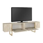 Έπιπλο τηλεόρασης Orontes Megapap χρώμα travertine - χρυσό 180x29,6x50εκ. - Image 8