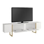 Έπιπλο τηλεόρασης Orontes Megapap χρώμα λευκό - χρυσό 180x29,6x50εκ. - Image 8