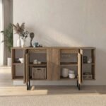 Μπουφές Orontes Megapap χρώμα καρυδί 160x35,2x80εκ. - Image 2