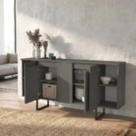 Μπουφές Orontes Megapap χρώμα ανθρακί 160x35,2x80εκ. - Image 6