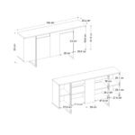Μπουφές Orontes Megapap χρώμα ανθρακί 160x35,2x80εκ. - Image 9