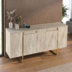 Μπουφές Orontes Megapap χρώμα travertine - χρυσό 160x35,2x80εκ. - Image 3
