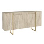 Μπουφές Orontes Megapap χρώμα travertine - χρυσό 160x35,2x80εκ. - Image 7