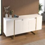 Μπουφές Orontes Megapap χρώμα λευκό - χρυσό 160x35,2x80εκ. - Image 3